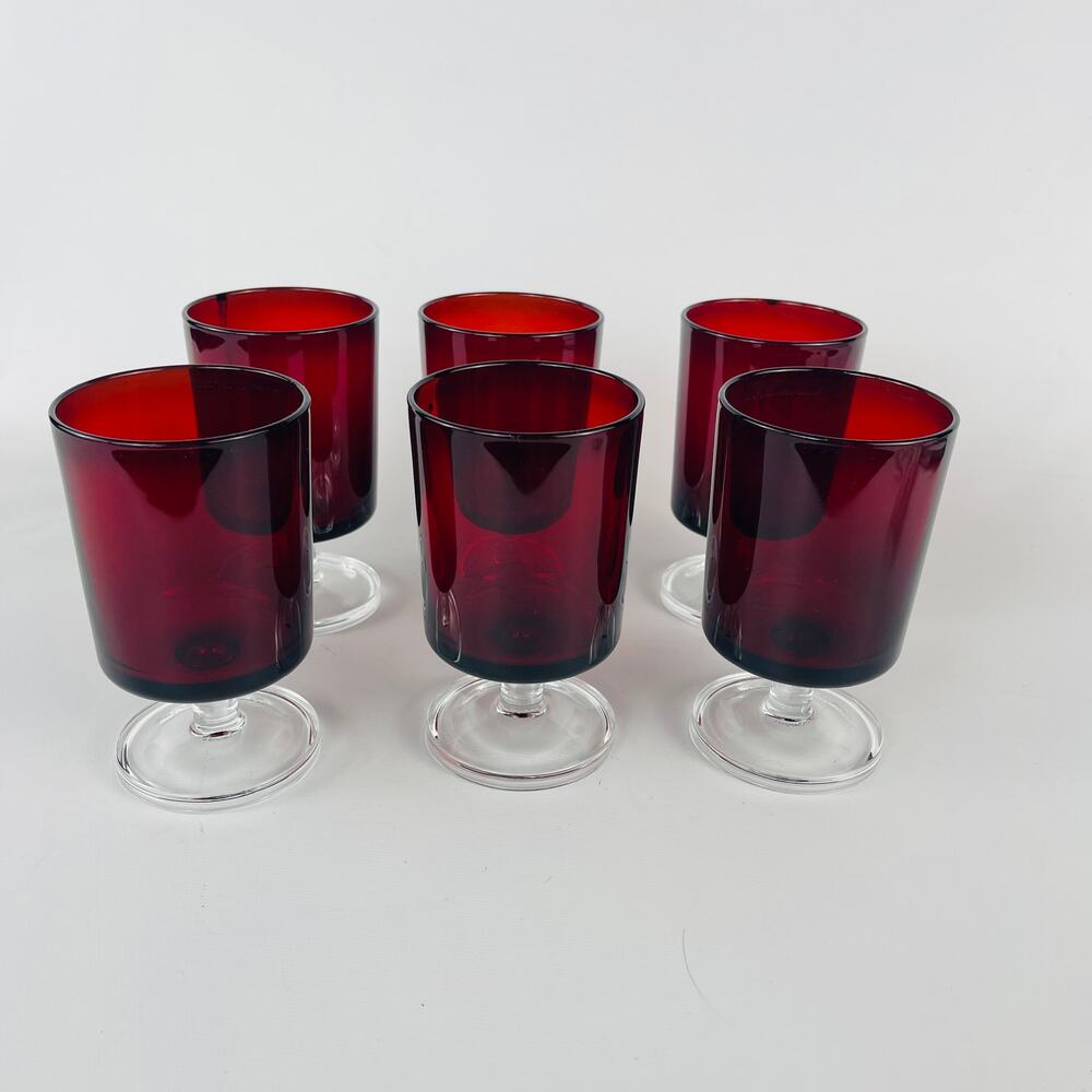 Luminarc Cavalier France Ruby Red Wine Glass  4 1/2”;  5 oz; Set of 6